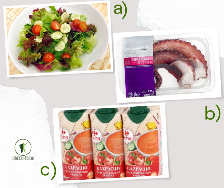 Ensalada de lechugas variadas, pepino y tomates cherry